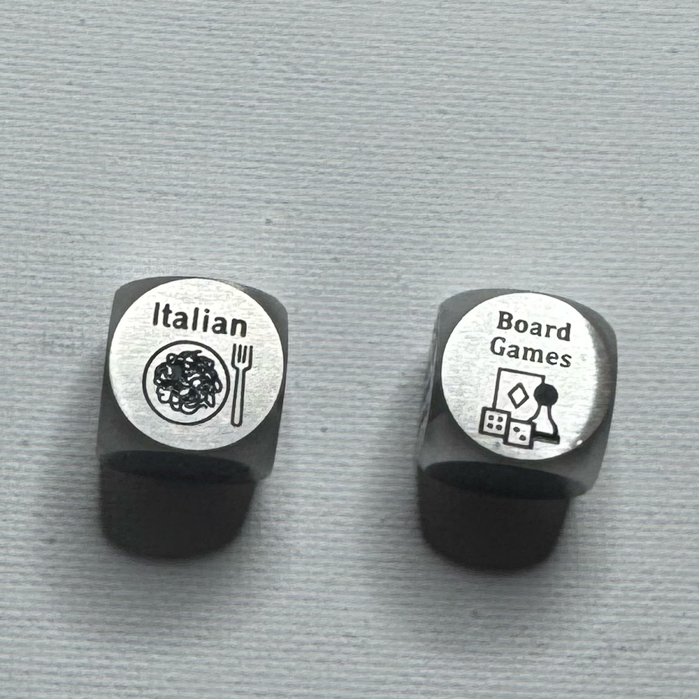 Silver Dice Set for Date Night